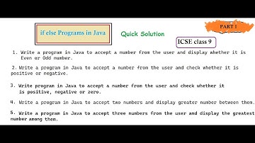 if else statement in Java| ICSE Java Programs for class 9| if else Program and Solution in Java