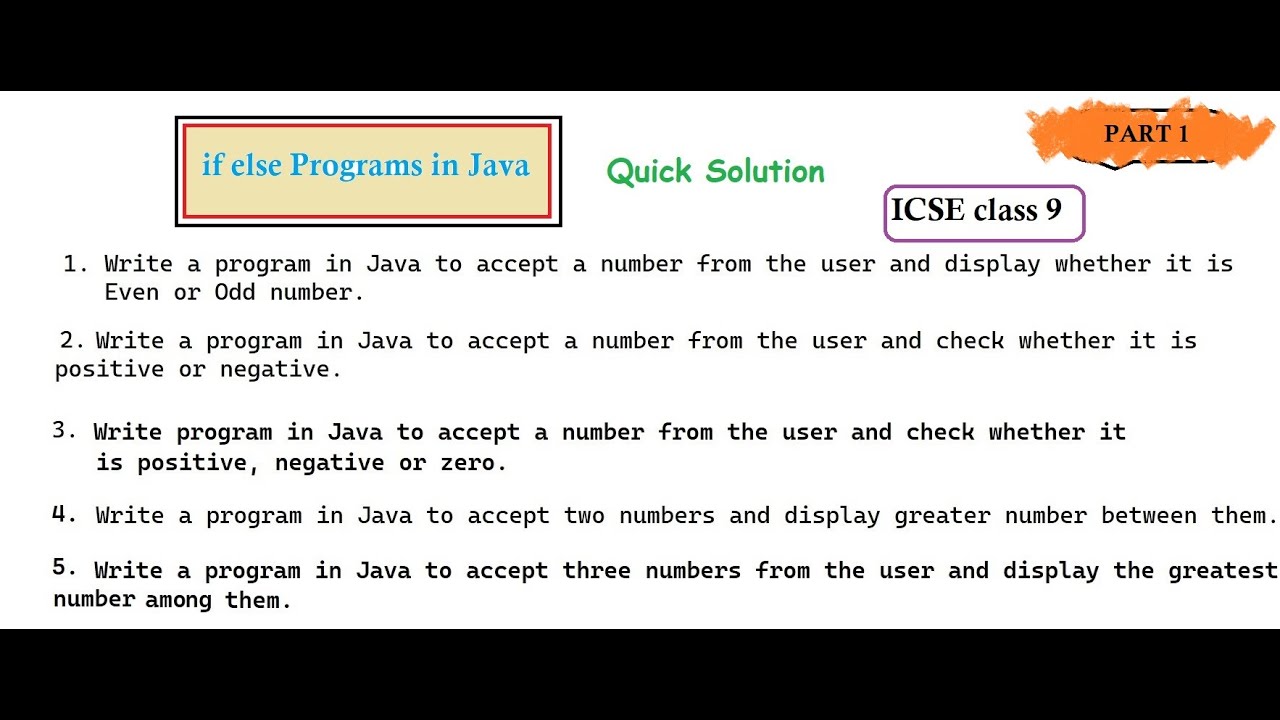 If Else Statement In Java ICSE Java Programs For Class 9 If Else 