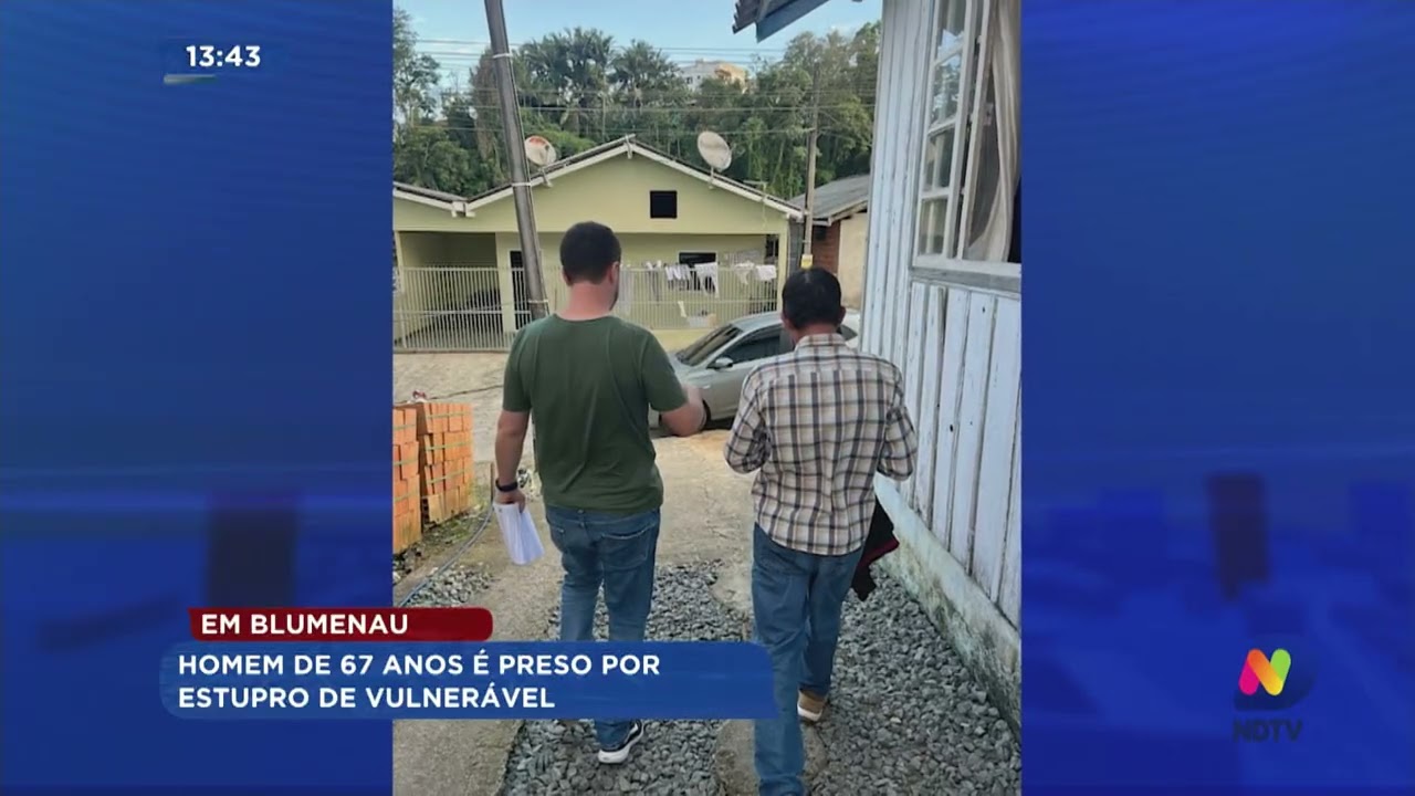Em Blumenau: homem de 67 anos é preso por estupro de vulnerável