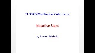 TI30XS Multiview Negative Signs