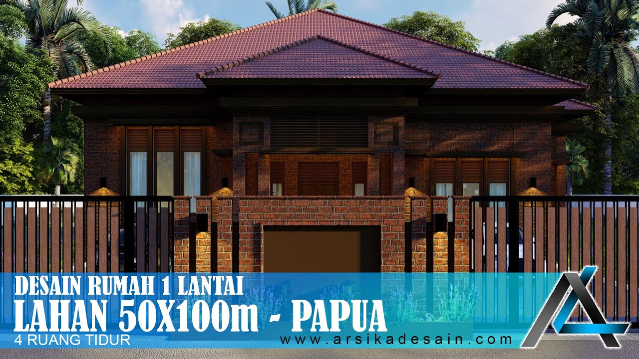 DESAIN RUMAH 50 X 100 METER I PAPUA – DESAIN RUMAH TROPIS MODERN#jasaarsitek #jasadesain #arsitek