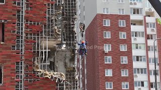 Buildings damaged in Kyiv as Russia launches deadly drone and missile attack on Ukraine