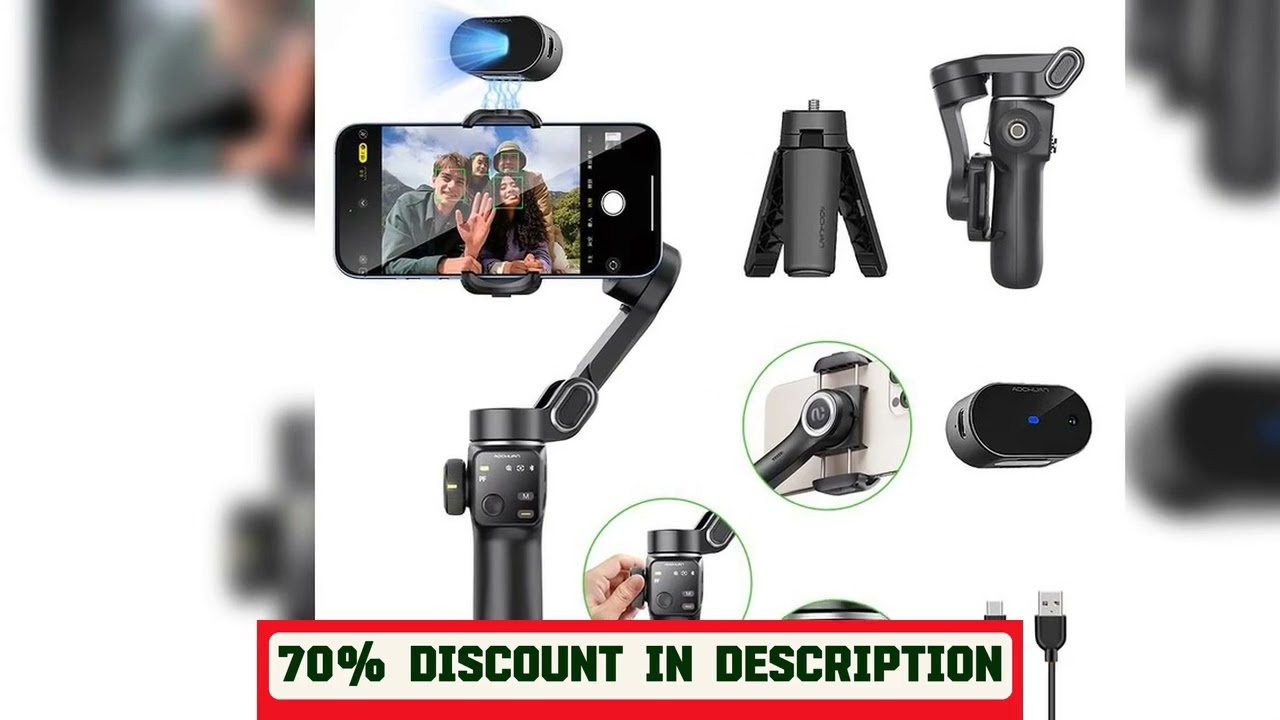 A must-have product! AOCHUAN Handheld Anti-shake Gimbal Stabilizer Travel Extended Selfie Stick Fa