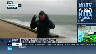 Mike Seidel The Weather Channel Montauk, NY Nor'easter 11 AM 3-2-2018