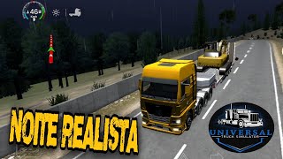 Universal Truck Simulator ➡️ TRANSPORTE DE MAQUINA PESADA VIRANDO A NOITE REALISTA COM MUITA CHUVA. screenshot 5