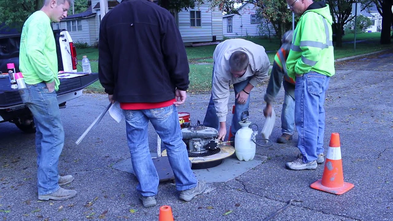 Smoke test of Perry sanitary sewer Sept. 29, 2015 YouTube