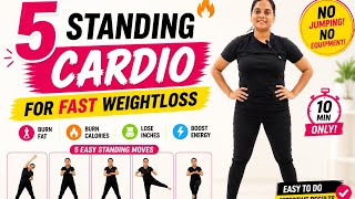 5 Standing Cardio Exercises for FAST Weight Loss💪💖👈 #bellyfatcutter #sidefatcutter #fatburning