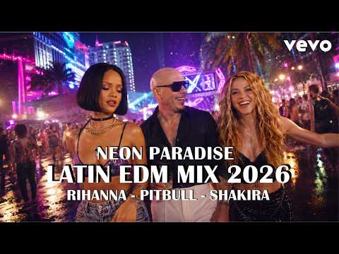Pitbull Ft Shakira & Rihanna - NEON PARADISE | Emotional Latin EDM