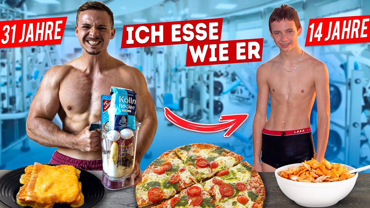 Ich esse 1 Tag lang wie ICH als LAUCH (dünner, armer Junge, der ZUNEHMEN will)