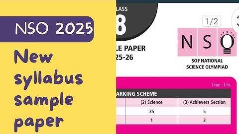 Class 8 Science Olympiad NSO Sample Paper 2025 | NSO Class 8 Solved Questions & Exam Preparation