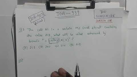 JOA-903 SOLVED PAPER||JOA-939 PREPARATION||MS Excel||SURESH SIR