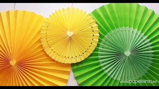 Decoración para hacer rosetones de papel para decorar fiestas - YouTube