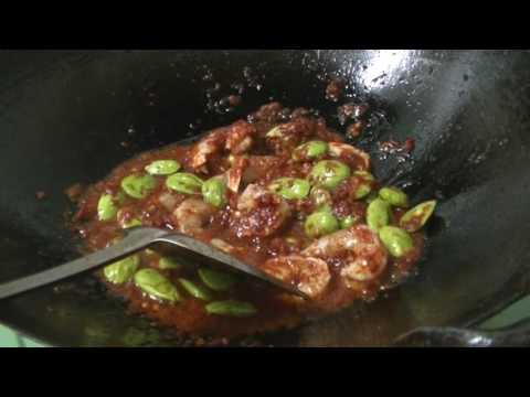 Petai Stinky Beans (Parkia speciosa) with Prawns & Sambal Belacan, Aug 2016
