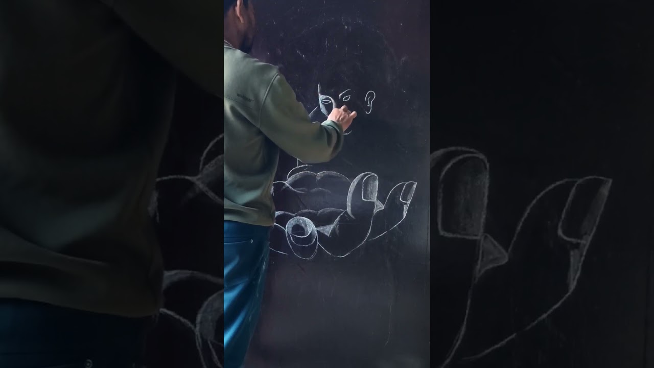 chalk on Blackboard, rough Art,  by Vinod Rautela art and craft#