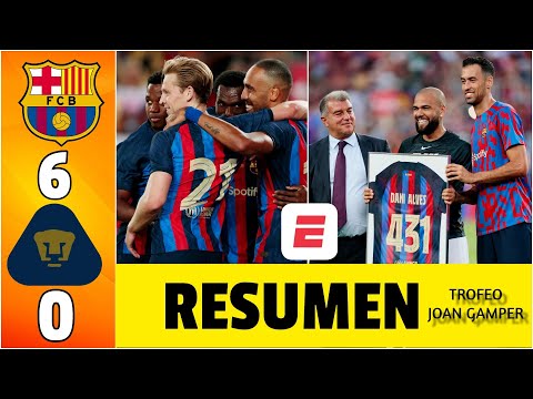 SIN PIEDAD Barcelona goleó 6-0 a Pumas. Homenaje a Dani Alves en Camp Nou | Trofeo Joan Gamper