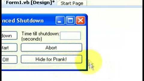Shutdown Program Tutorial Visual Basic 2008