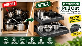 Kitstorack Pull Out Cabinet Organizer Review | Expandable 12-20 Sliding Drawer for Kitchen Storage