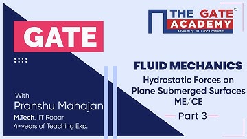 Hydrostatic Forces on Plane Submerged Surfaces (Part-3) of Fluid Mechanics | GATE  Free Lectures