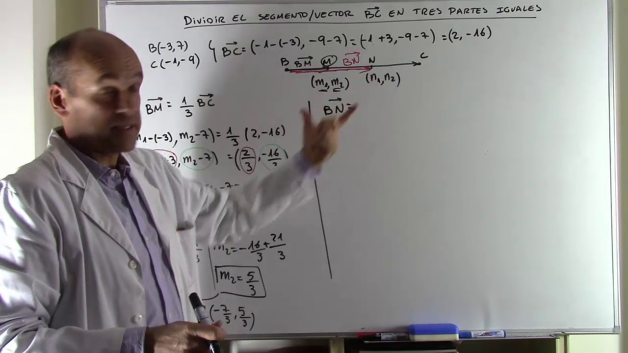 DIVIDIR UN SEGMENTO / VECTOR EN TRES PARTES IGUALES