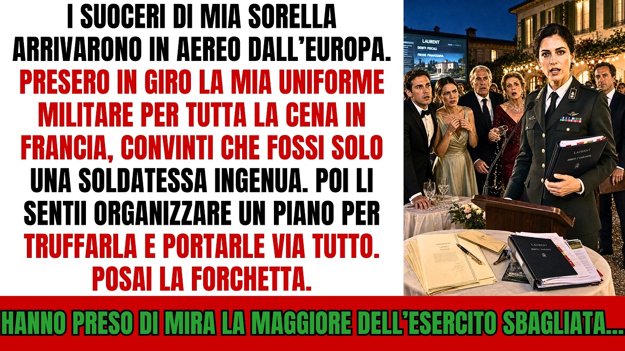 Ero seduta alla cena di fidanzamento di mia sorella quando il suo futuro suocero, convinto che non capissi una parola di francese, disse a tavola: “Quella soldatessa è una macchina senza cervello....