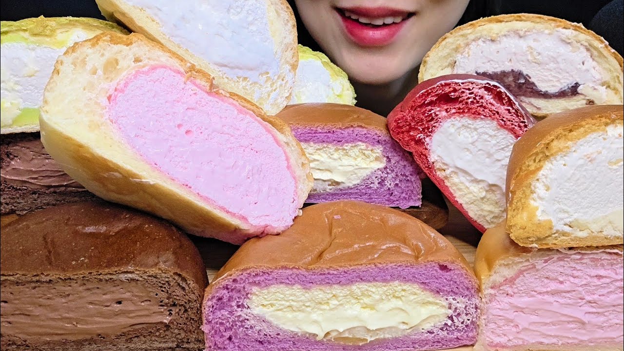 ASMR MUKBANG)연세우유 크림빵먹방! 8가지 종류별로 다 가져왔어요! 🫓🥯크림러버는 행복❣️❣️