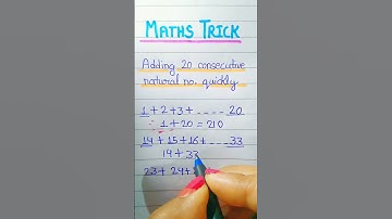 Add 20 consecutive natural numbers quickly// Simplification tricks for maths // Vedic Maths #shorts