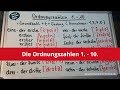 Deutsch: Aussprache Ordnungszahlen 1. - 10.