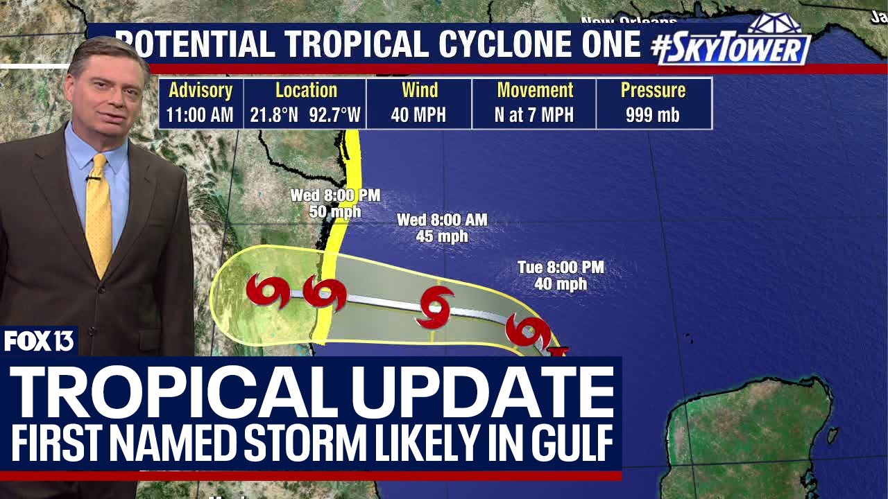 First named storm of the season likely to develop in the Gulf - YouTube