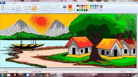 How to draw a Riverside Village scenery in computer