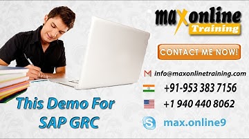 SAP GRC Tutorial | SAP GRC Training Videos | Max OnlineTraining