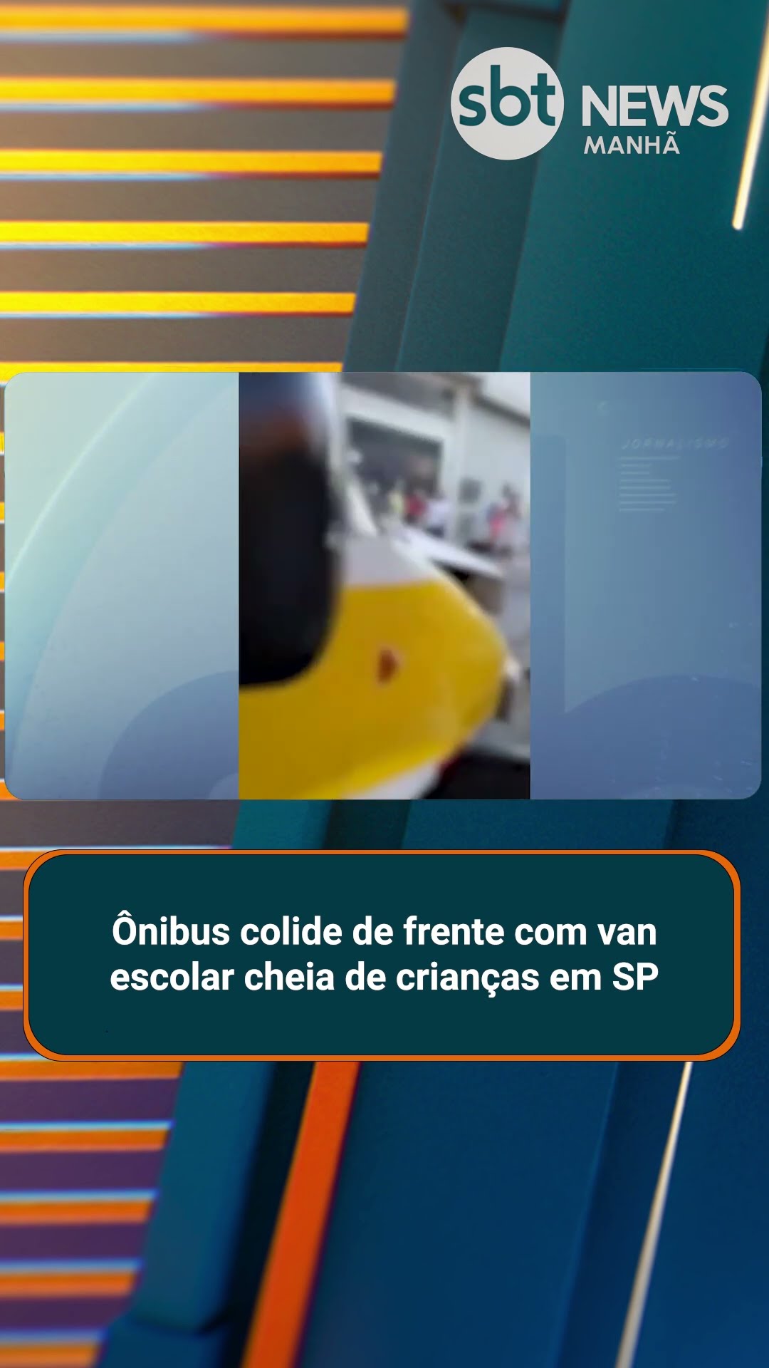 Ônibus colide de frente com van escolar cheia de crianças em SP