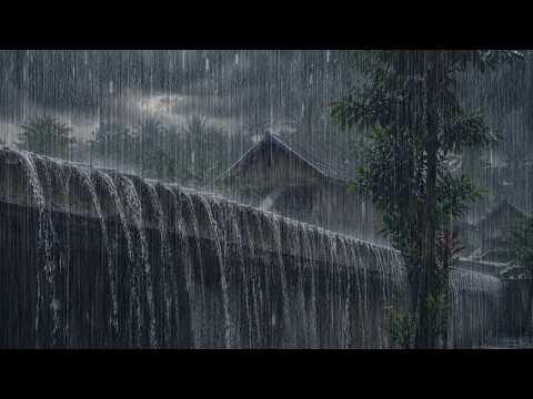 Sleep Through the Loudest Tropical Rainstorm | Real Rooftop Rain Ambience (NO ADS )