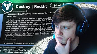Reading the Destiny Reddit was a Mistake...