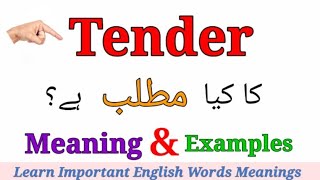 Tender Meaning in Urdu