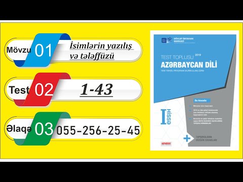 Azərbaycan dili / Test toplusu / İsim / İsimlərin yazılışı və tələffüzü