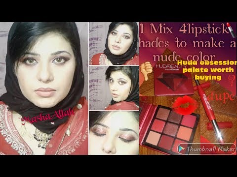 How to apply nude lipstick+ Red ruby obsession palate (review)