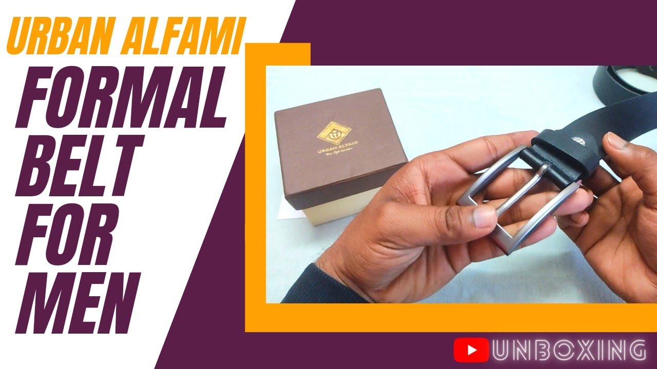URBAN ALFAMI Men's Genuine Leather Belt - 1.35 Inch Width, Sizes 28 To 46, Ideal For Formal & Party Wear - View #2