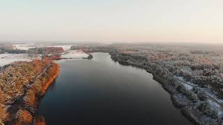 Drone Footage of a Frozen Lake