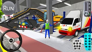 New Cargo Pickup Truck Stuck in Auto Repair Shop Parking with Excavator🔧🚚 3D Driving Class 2025