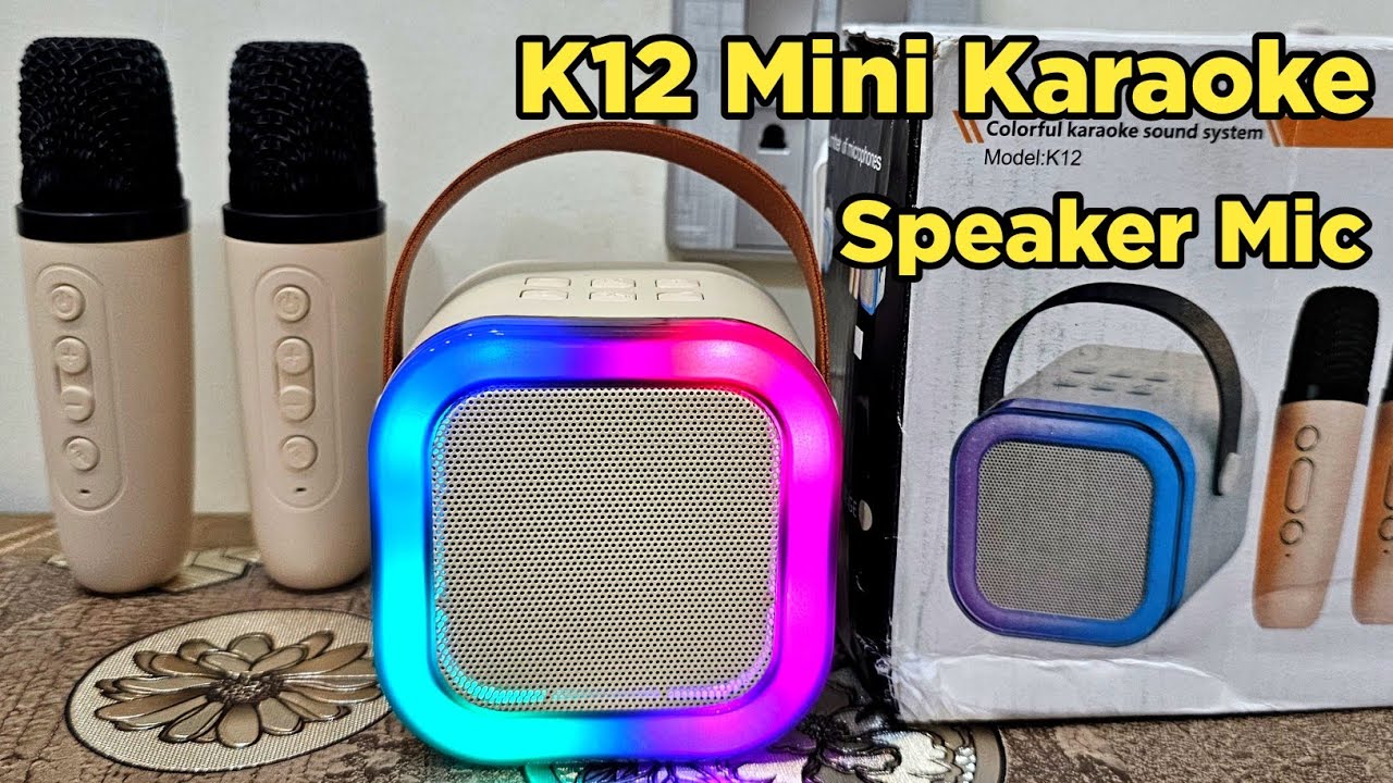 K12 Mini Karaoke Speaker With Wireless Mic | And Amazing RGB Colorful ...