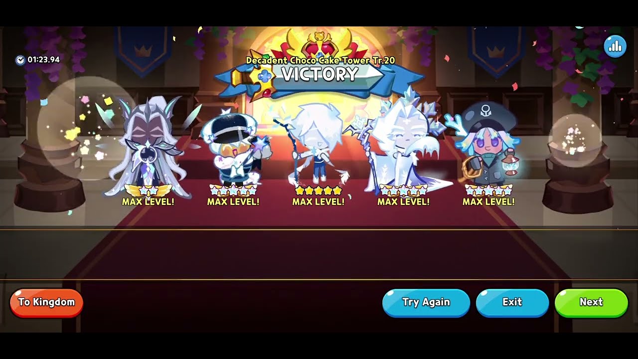 Decadent Choco Cake Tower Tray 20 (maybe you don't even need to tap anything) - Cookie Run Kingdom