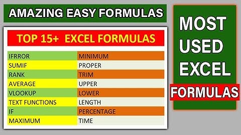 Most used Excel Formulas ~ Formulas in MS Excel Tutorial in Urdu Hindi