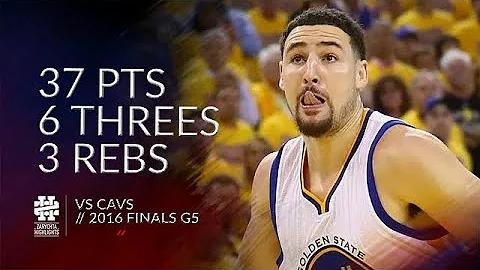 Klay Thompson 37 pts 6 threes 3 rebs vs Cavs 2016 Finals G5