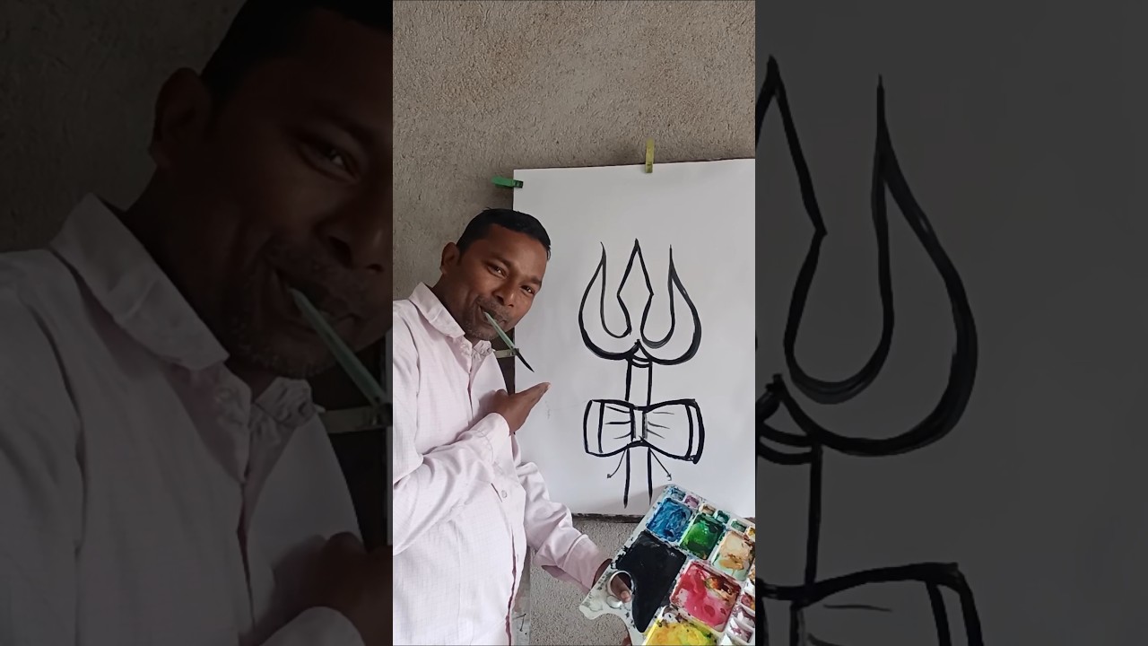 Mahadev Trishul drawing with ideas 