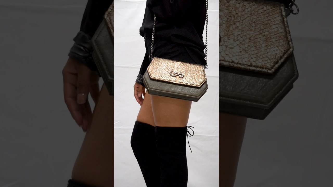 Adhara Bejeweled - Bolso en piel de Pitón Metalico 