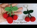 Crochet Cherry Keychain Crochet Tutorial For Beginners 