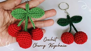 🍒Crochet Cherry Keychain‼️Crochet Tutorial for Beginners