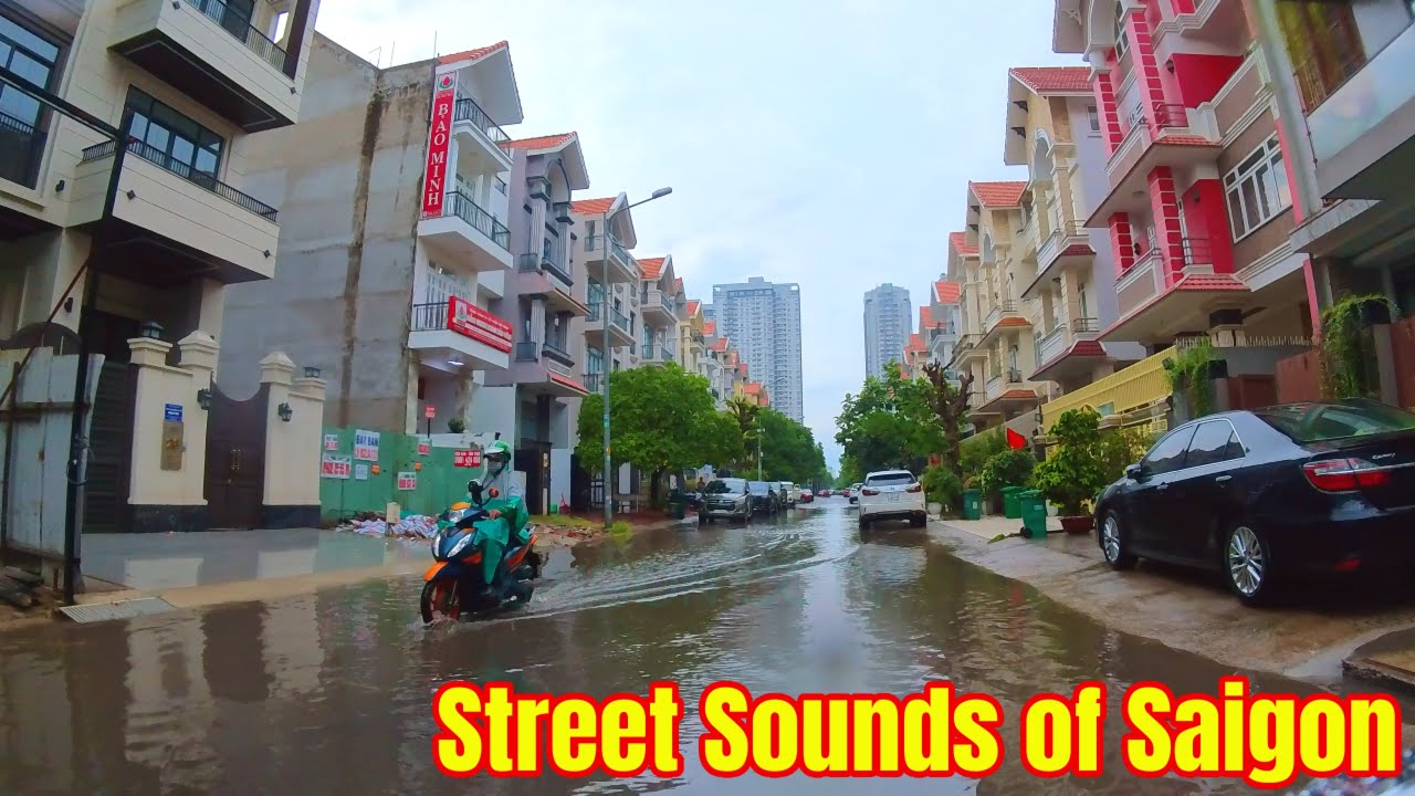 Saigon's Wealthy Neighborhood After the Rain | Saigon Street Ambience | Nature Sounds for Sleep