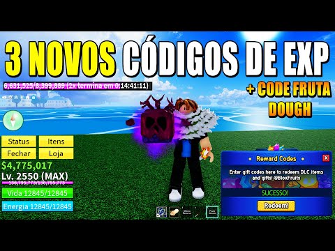 3 NOVOS CÓDIGOS DE EXP + CODE FRUTA DOUGH DO BLOX FRUITS 