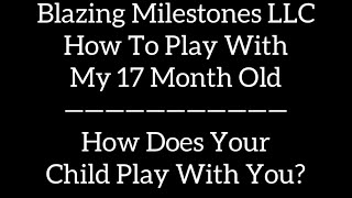 How To Play With My 17 Month Old//How Does Your Child Play With You//BlazingMilestonesLLC